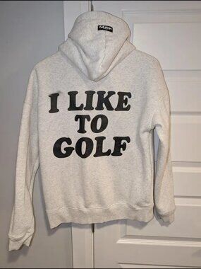 Full Wedge 'I Like To Golf' Light Gray Pullover Hoodie Streetwear - Small